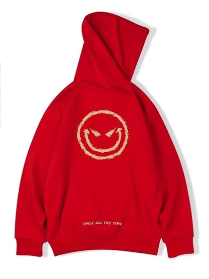 Autumn Smile Print graphic hoodies Harajuku Fashion Casual Cool Hoody Men Streetwear Funny Hoodie Couples Hip Hop y2k Clothes Street King Limited