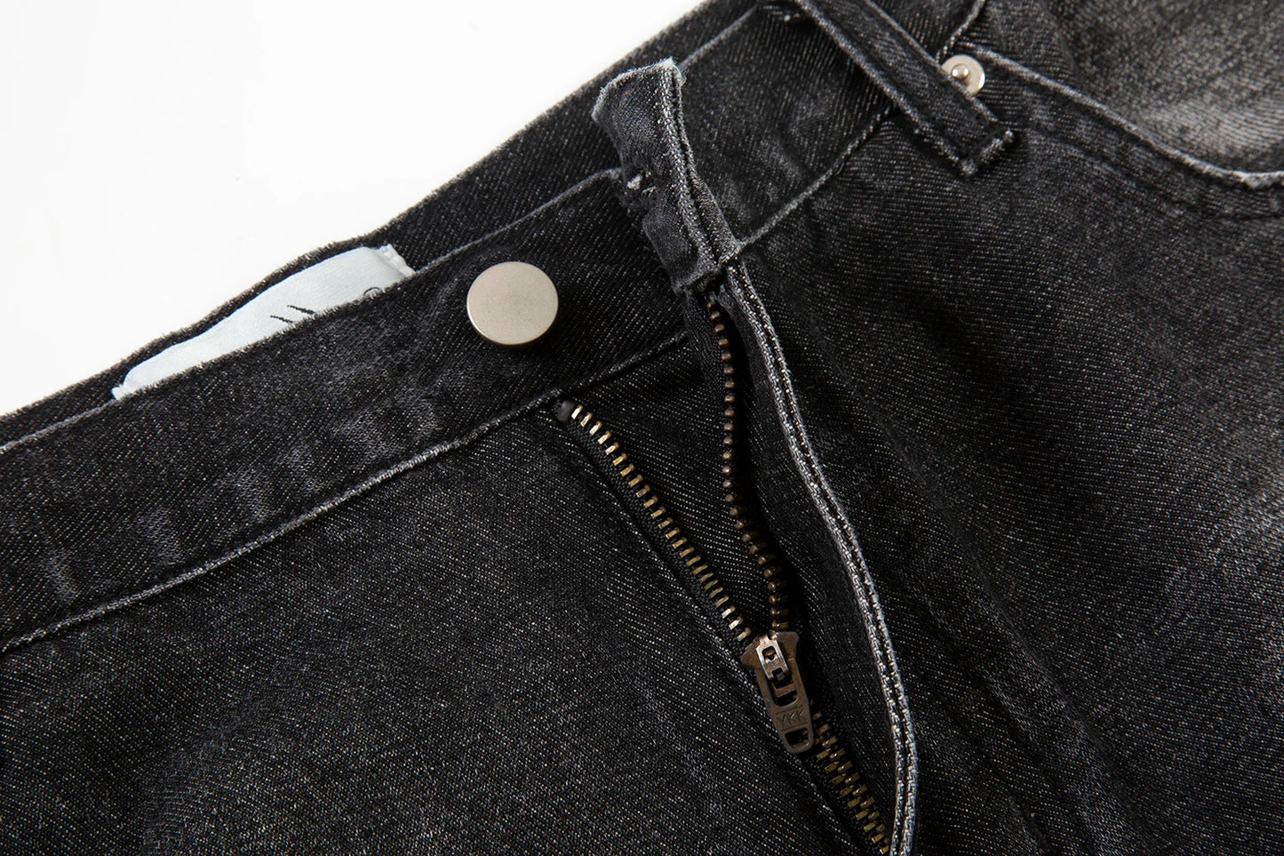 Hip Hop Washed Knee Hole Baggy Wide Leg Casual Jeans for Men Y2K Ripped Loose Distressed Denim Trousers Oversized Cargo Pants Street King Limited