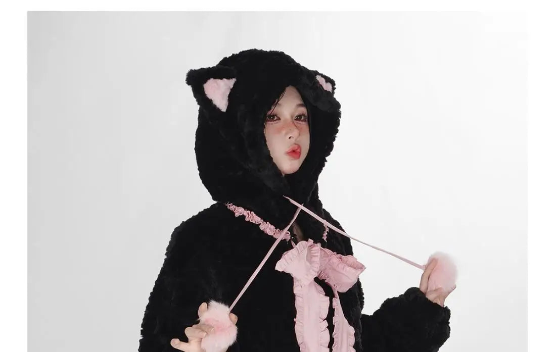 Harajuku Sweet Thicknecked Bow College Coat Woman Zip Up Hoodie Sailor Suit Plush Hoodies Women 2023 Streetwear Goth Y2k Clothes Street King Limited