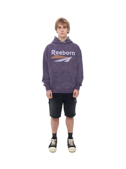 FP Brand Fashion New REEBORN Cracked Slogan Print High-Street Oversized Casual Cotton Hoodie Sweatshirt Street King Limited