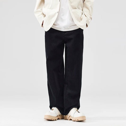 corduroy pants mens fashion loose casual straight large size wide leg baggy trousers office man commuter business corduroy pant urban fashion pants