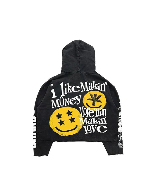 Harajuku Autumn Fashion Sportswear Luxury Brand Smiley Cartoon Hip Hop Letter Hoodie Men's Street Wear Hoodie  anime hoodie Street King Limited