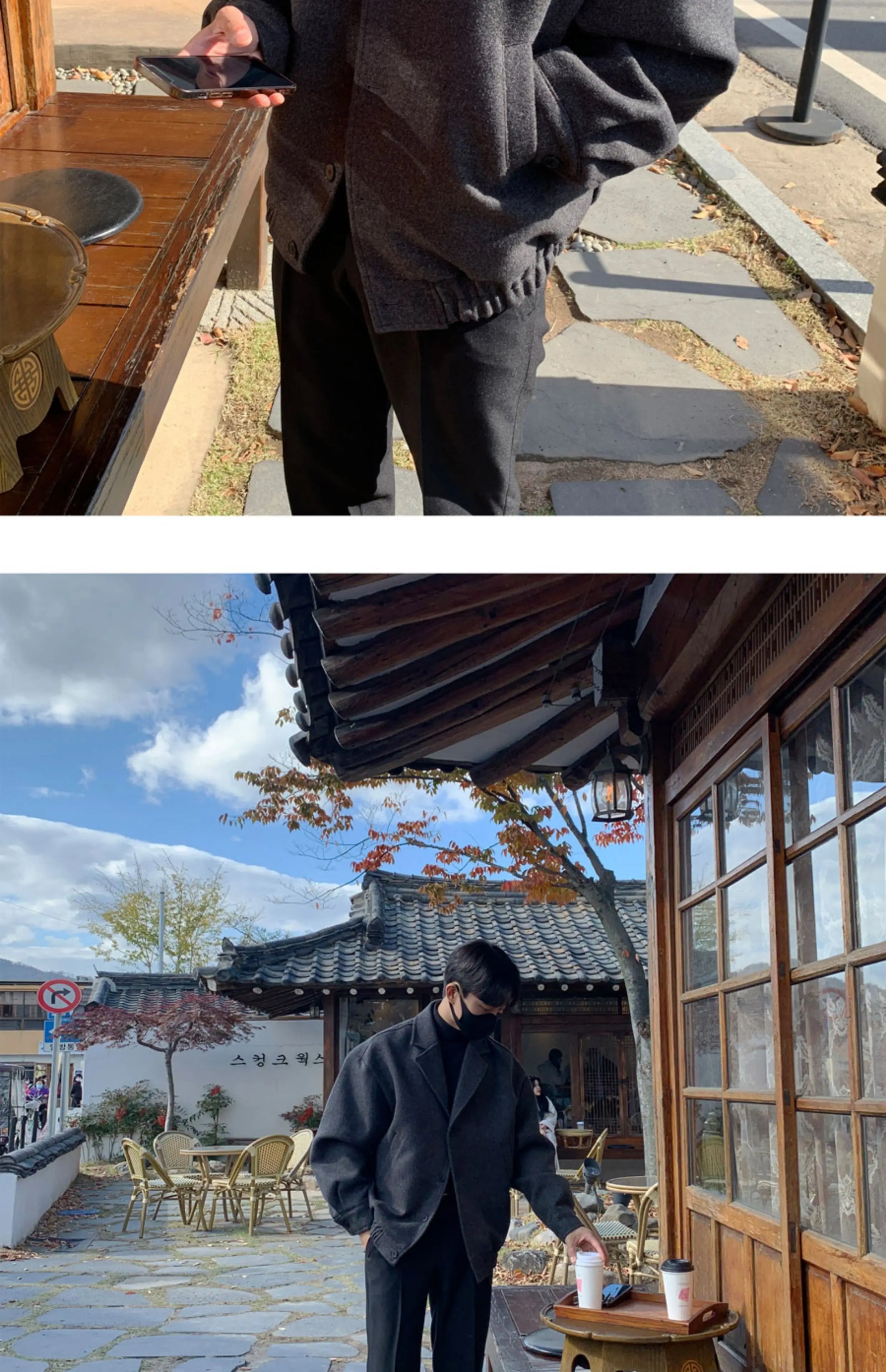 2024 loose casual mens solid color jacket fashion daily commuting windproof short woolen coat thickened warm unique shorts style 305