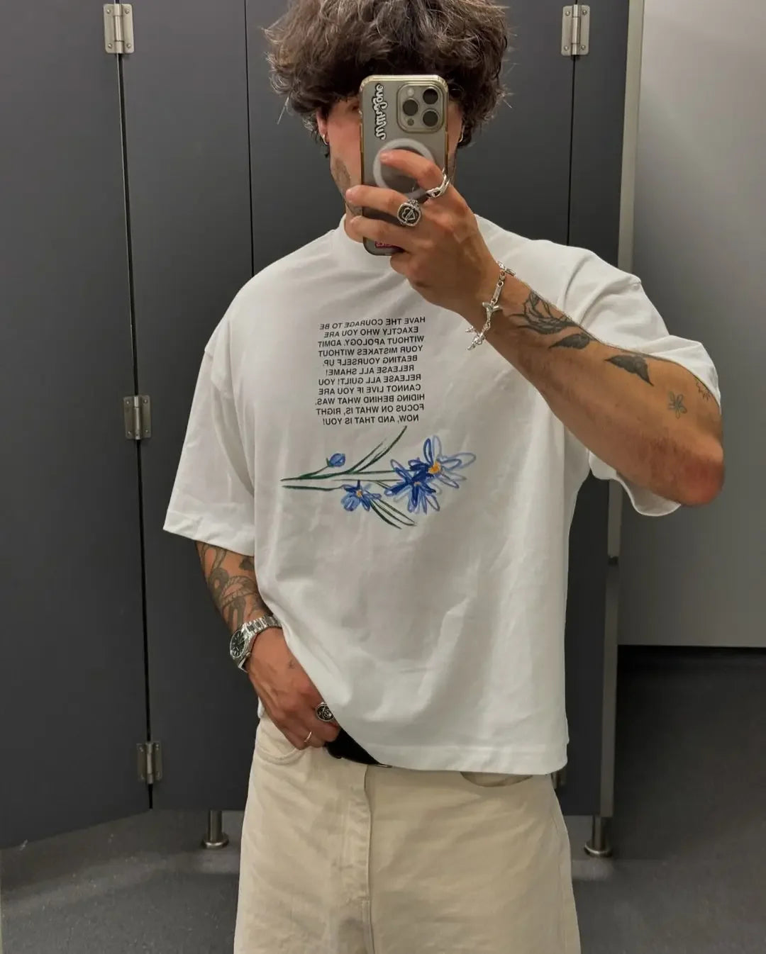 Harajuku men casual flower graphic t shirts gothic oversized pro choice casual streetwear couples y2k tops goth men clothing Street King Limited