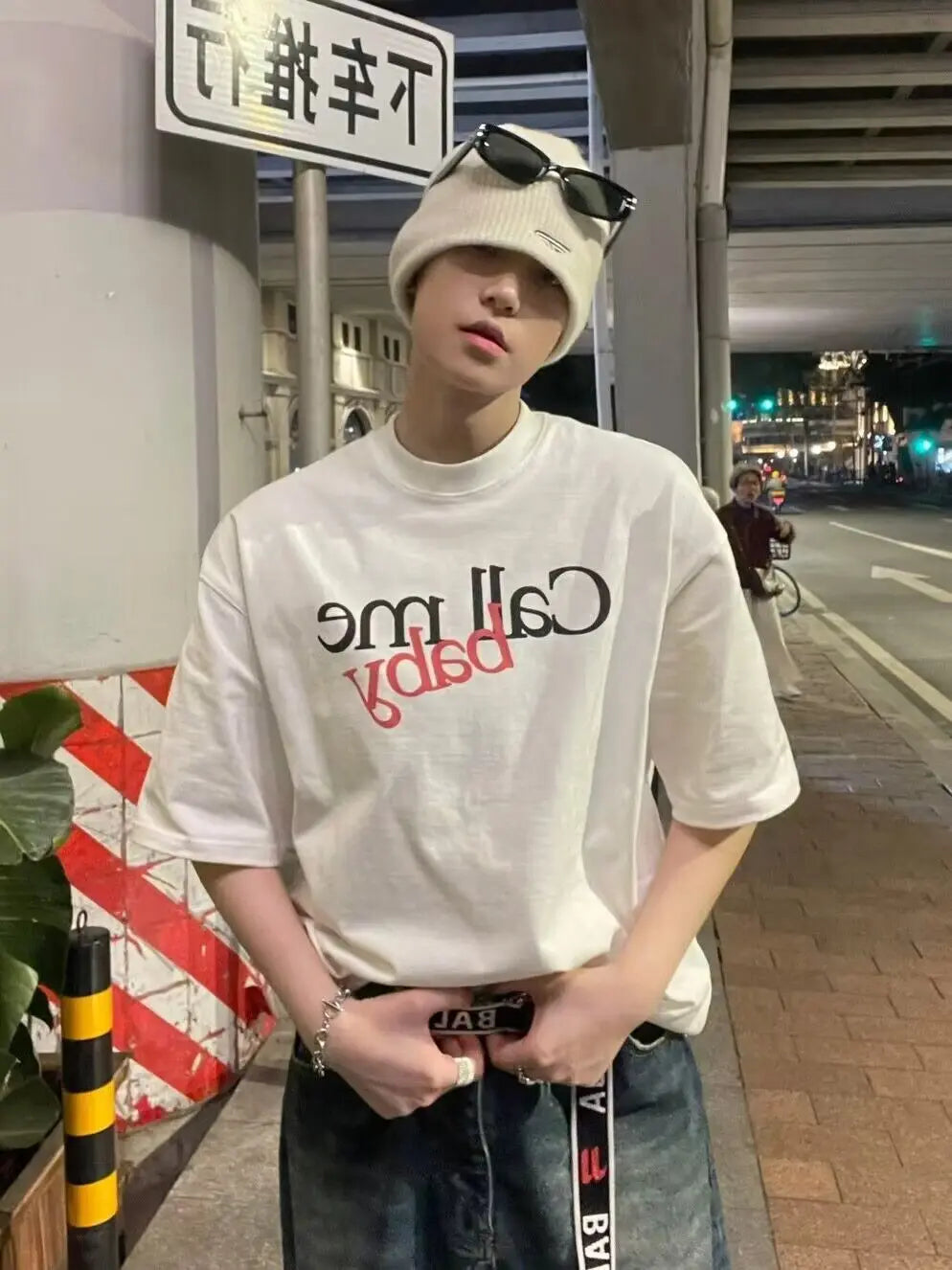 Summer men Korean retro fun printed half sleeved T shirt Fashion simple y2k couple personality hip hop loose round neck top Street King Limited