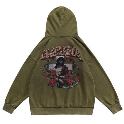 "Broken Rose" Unisex Men Women Streetwear Graphic Hoodie Daulet Apparel