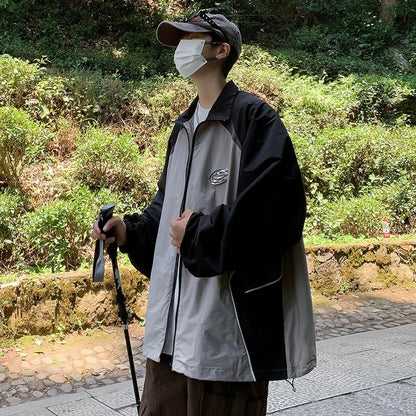 new sport charge jacket mens korean trend color blocking quick drying thin coats summer outdoor sunscreen casual windbreaker unique default style 1926
