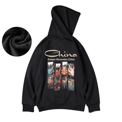 Dragon Ascendas China Graphic Sweatshirts Hombre Hip Hop Fashion Hoodies Oversize Y2K Streetwear Fleece Hoody Printed Clothes Street King Limited