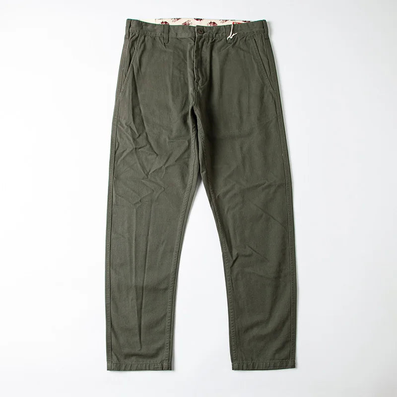 autumn winter heavyweight pure cotton thick american retro workwear khaki pants business casual mens basic solid color pants unique default style 1071