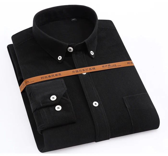 Streetwear Japan Style Mens Fashion Long Sleeve Corduroy Shirt Single Patch Pocke Japan Style Mens Fashion Long Sleeve Corduroy Shirt Single Patch Pocket Comfortable Work Casual Standard Fit Button Down Shirts Fashion Sweater Jacket With Graphic Design For Men