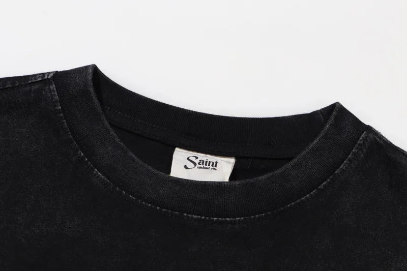 Newest Saint T-shirts Letter Pattern Tops Tee Men Woman Spring Best Quality Casual Crewneck Short Sleeve Street King Limited