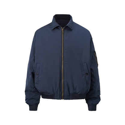streetwear solid color baggy winter thick outwear jackets for men lapel casual loose windbreaker cotton padded clothes oversized minimalist street pants