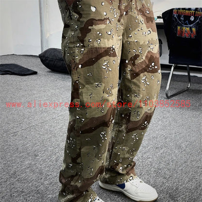 2024 new american vintage direct casual functional work pants heavy duty washed outdated logging pants desert camo high street unique default style 2776