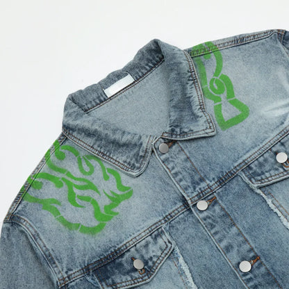 men harajuku graffiti denim jacket and coat fashion hip hop long sleeve jean patchwork outerwear casual streetwear jeans jackets unique jeans style 3721