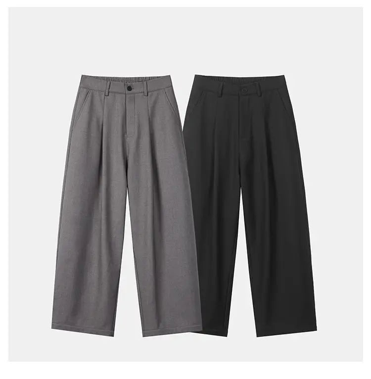 autumn winter plus velvet casual trouser men fashion loose thicken straight suit pant office man trousers clean everyday pants