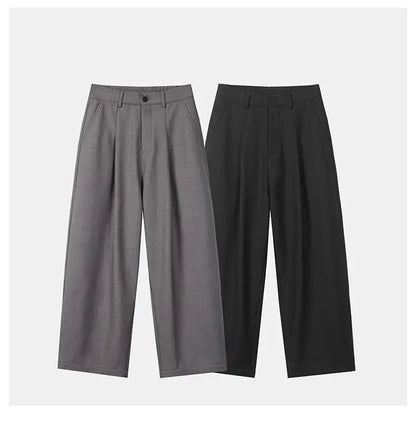 autumn winter plus velvet casual trouser men fashion loose thicken straight suit pant office man trousers clean everyday pants