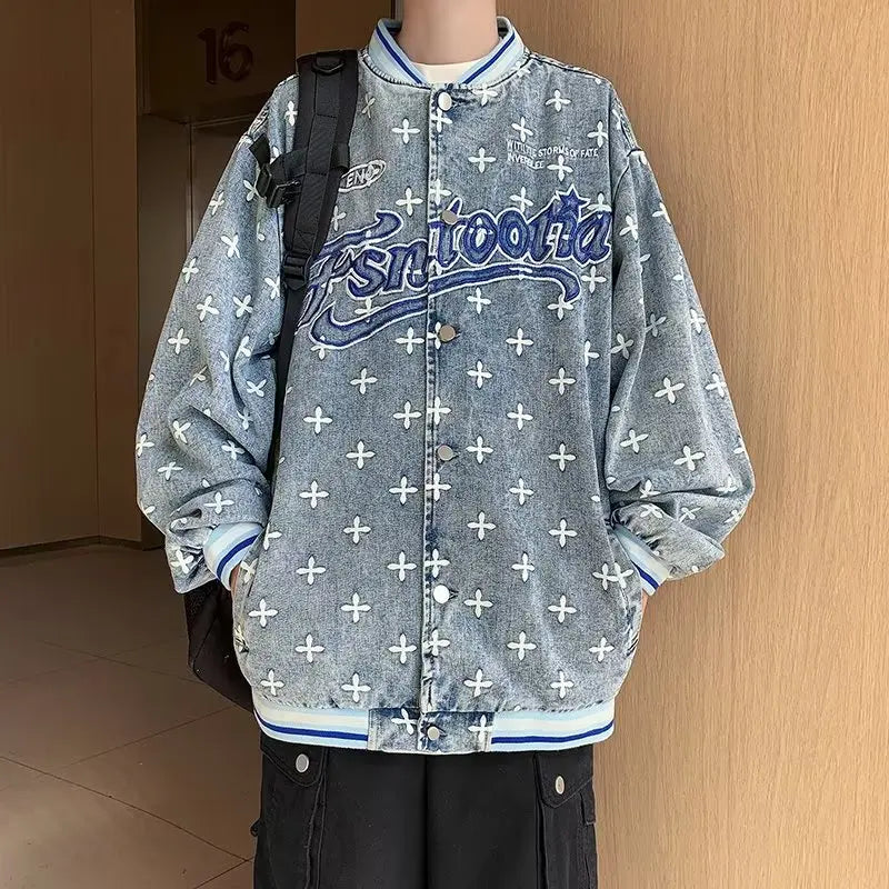 2024 japanese college mens jackets letter print harajuku fashion couple coats high street unisex baseball uniform trend y2k menswear bottoms