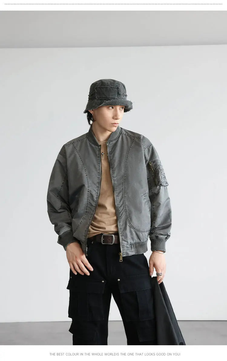 men streetwear fashion hip hop loose casual plus size cargo baseball jacket cityboy spring autumn bomber coat man outerwear unique cargo style 744