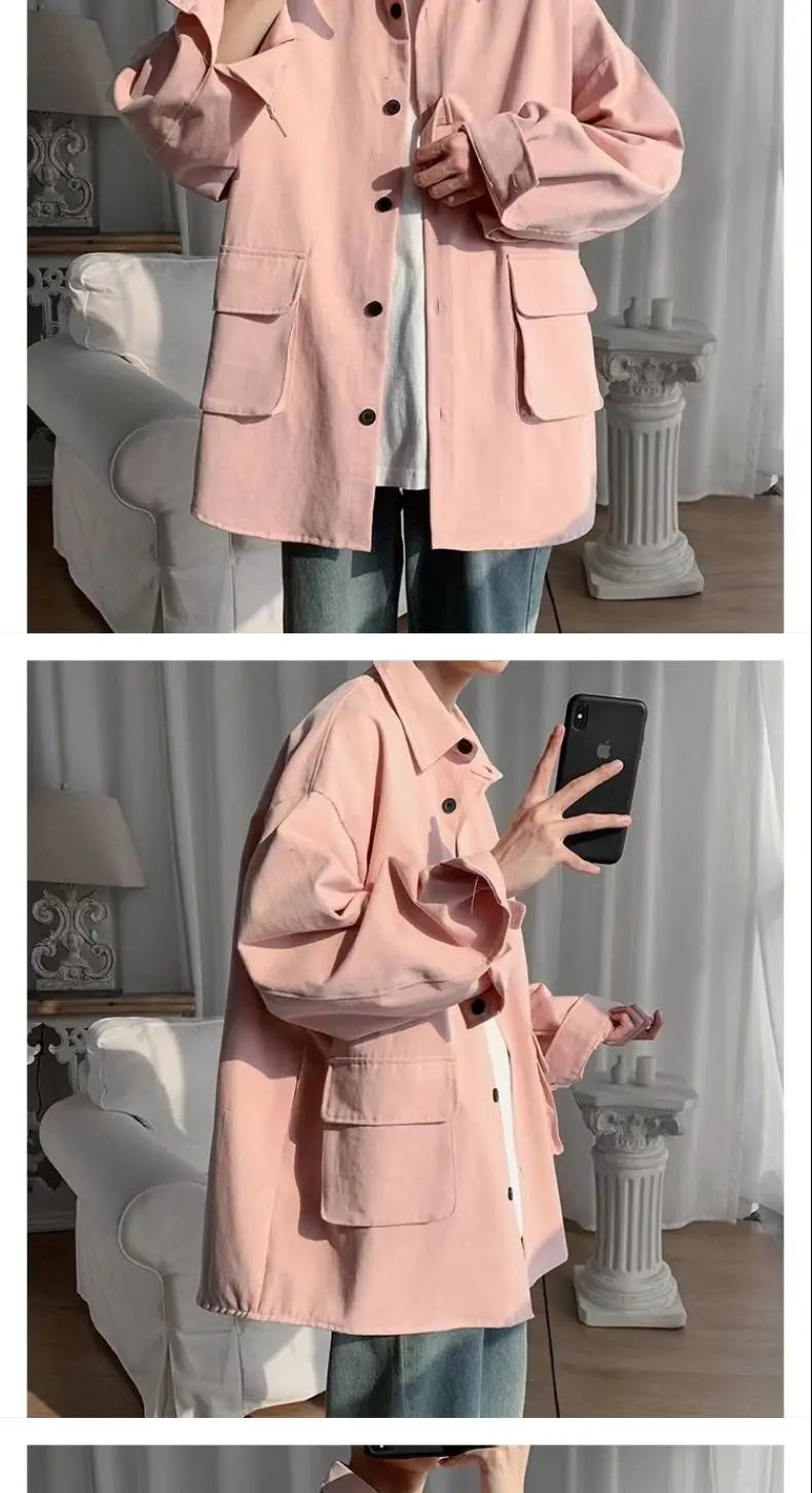 Spring and Autumn Harajuku style jacket men's new loose jacket Korean version of the trendy brand fried street handsome casual Street King Limited