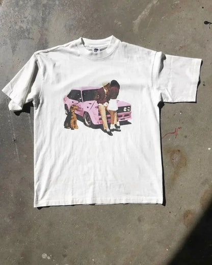 Street Y2K New Hip Hop Vintage Cotton T-shirt Men Harajuku Fashion Trend Joker Short Sleeved T-shirt Couple Casual Loose T-shirt Street King Limited