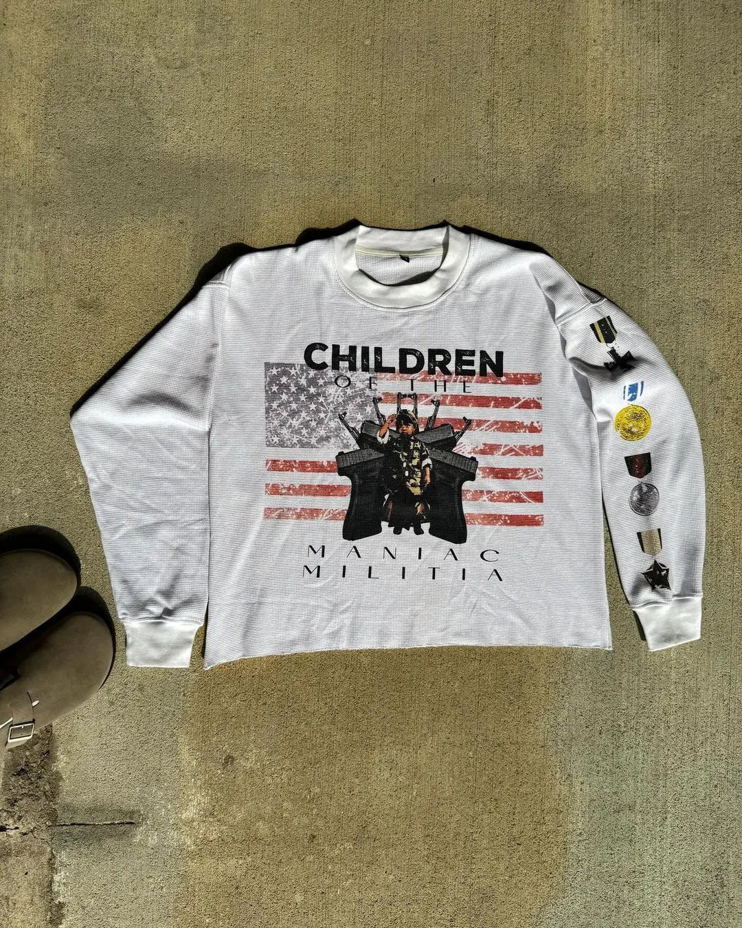 European and American Harajuku Retro Streetwear Gothic Punk Style Letter Print Long-sleeved Men Hip-hop Trend Oversized T-shirt Street King Limited