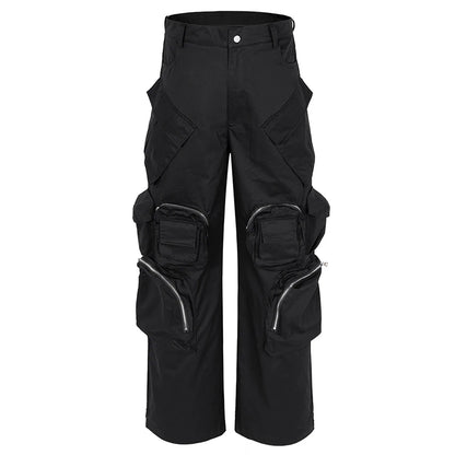 techwear baggy cargo pants multi pocket luxury designer fashion loose pants hip hop harajuku black trousers unique cargo style 1067
