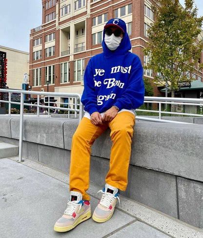 24ss 12 Colors CPFM KANYE WEST “ye must be born again” Letter Print High-Street Basic Hoodies Cotton Casual Hoodies For Men Street King Limited
