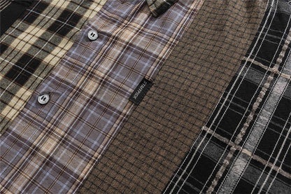 Streetwear Autumn Plaid Shirts Men Harajuku Hip Hop Streetwear Shirts Coats Long 2024 Autumn Plaid Shirts Men Harajuku Hip Hop Streetwear Shirts Coats Long Sleeve Loose Casual Button Up Blouse Y2K Tops Fashion Sweater Jacket With Graphic Design For Men