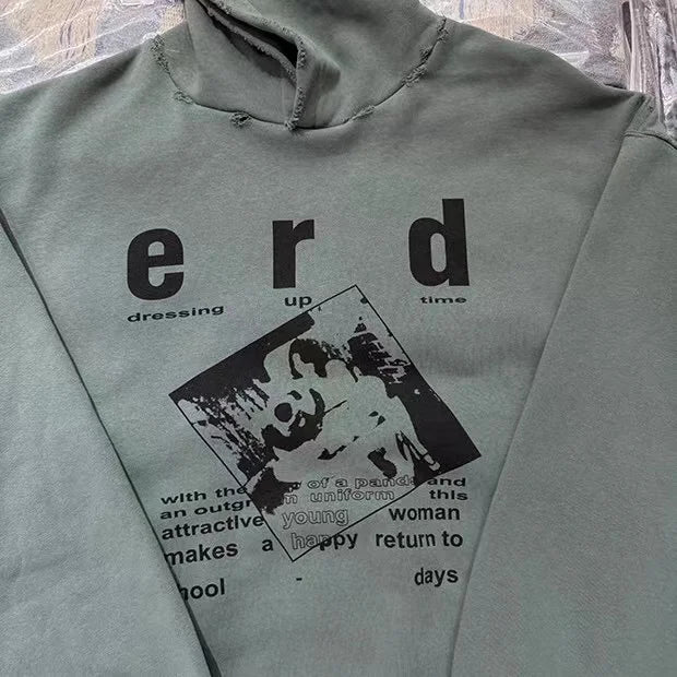 24AW printed fleece hoodie Street King Limited