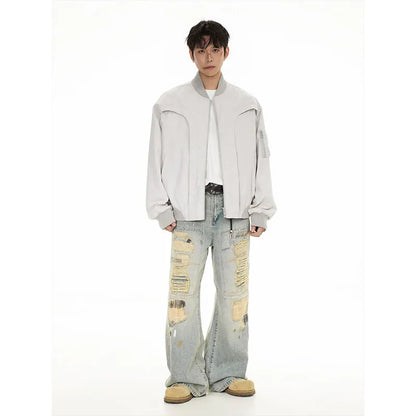 spring autumn cleanfit bomber jacket men streetwear fashion loose casual hip hop short cargo motorcycle jacket women coat utility cargo pants
