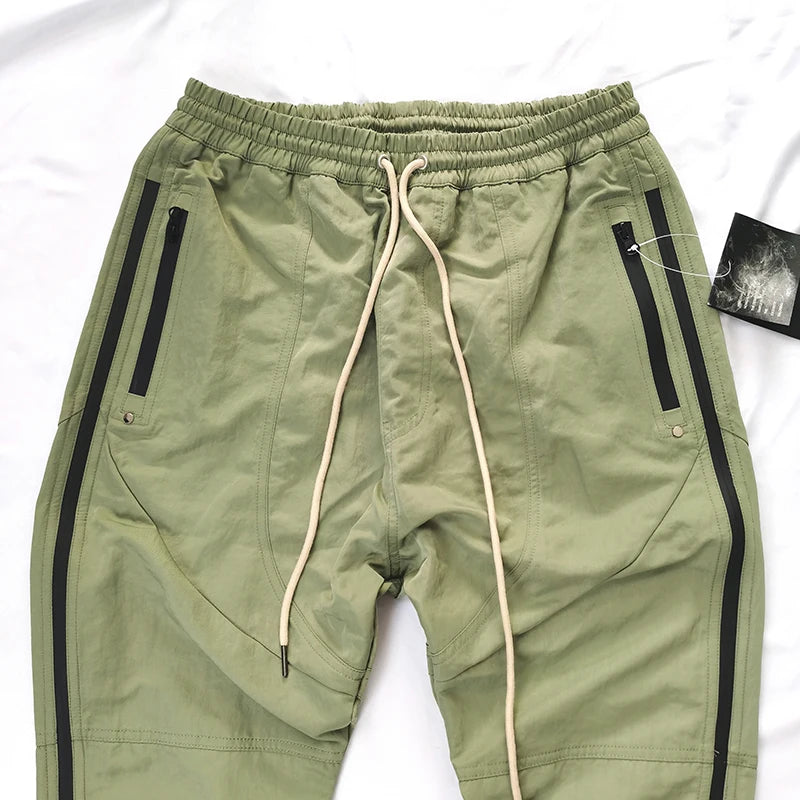 Hip Hop Side Zipper Color Block Vibe Style Casual Track Pants Mens Harajuku Drawstring Loose Oversize Trousers Streetwear Street King Limited