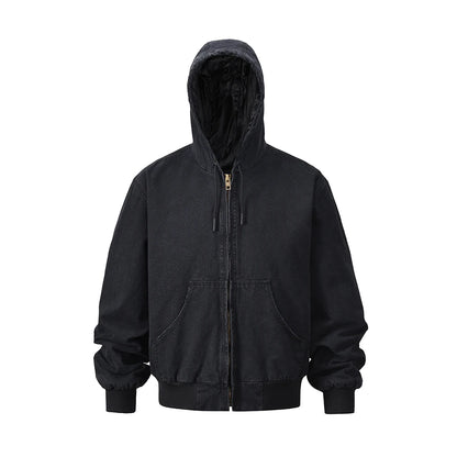 y2k vintage washed winter hooded padded cotton jacket for men and women lapel baggy casual ropa chaquetas hombre thick coat clean everyday pants