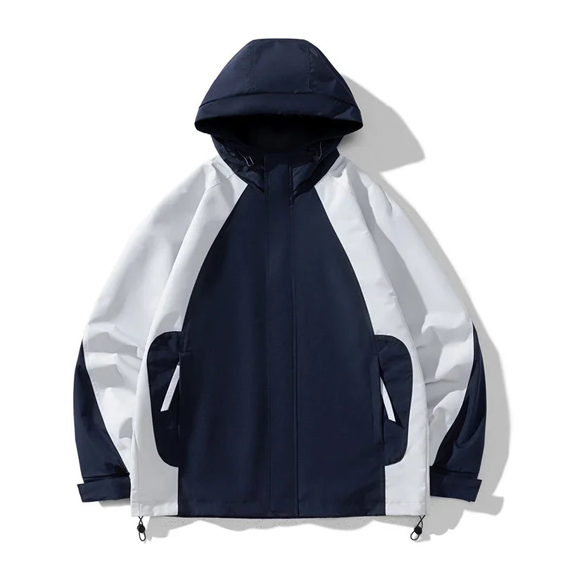 men loose fashion patchwork jacket zip up coats 2024 spring autumn outerwear multi coloured couple windbreaker outdoor coat urban fashion pants