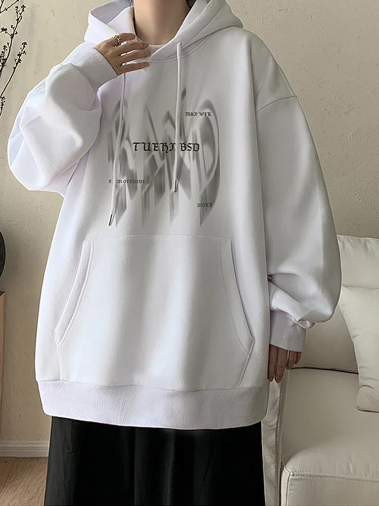 New Gothic Letter Printed Hoodies For Men Autumn Hip Hop Oversized Hooded Sweatshirt Y2K Streetwear Graphic Hoodie Tracksuit Street King Limited