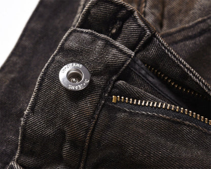 vintage baggy jeans men tie dyed distressed loose straight denim pants luxury designer jeans male streetwear hip hop trousers unique jeans style 283