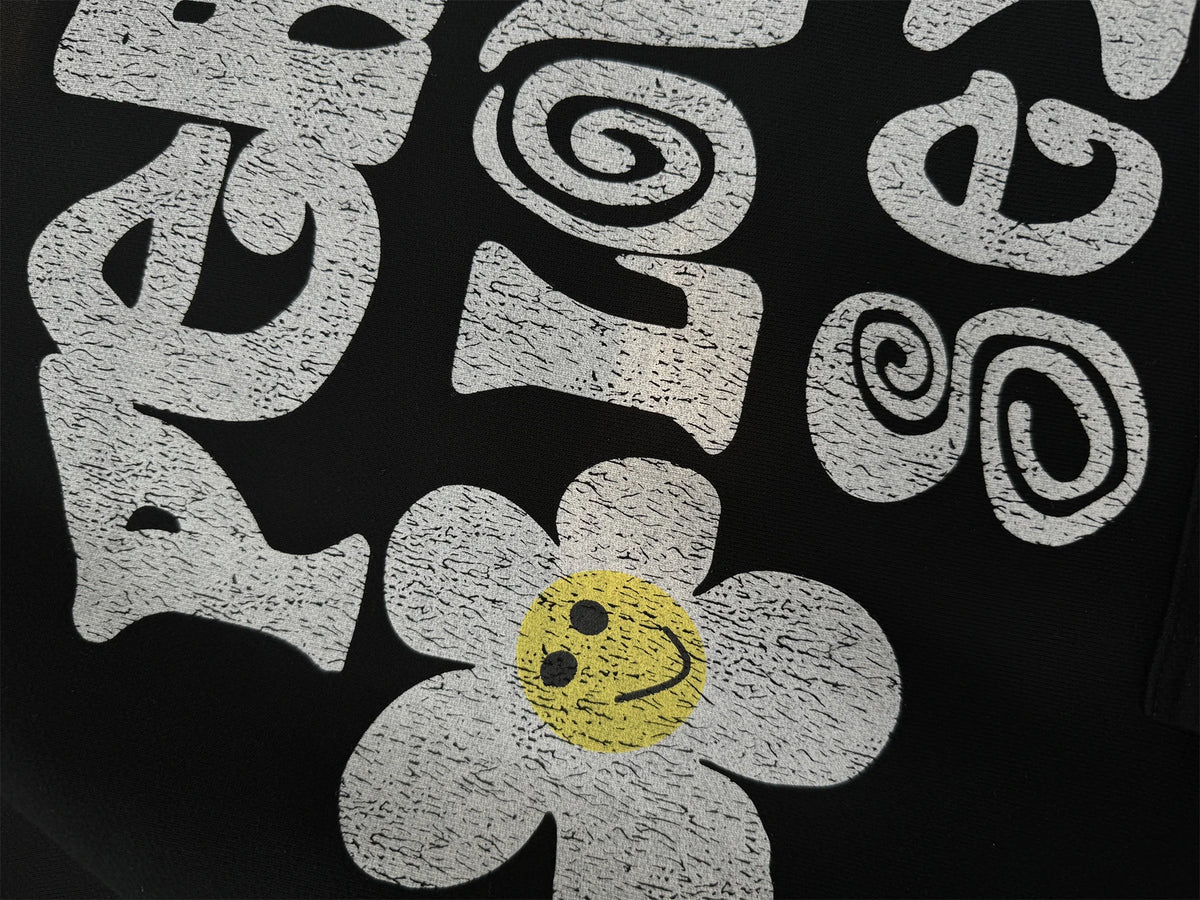 2024 Vintage readymade Style Letter Flower Print Quality Loose Oversized High-Street Cotton Hoodies Sweater Pullover Street King Limited