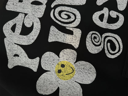 2024 Vintage readymade Style Letter Flower Print Quality Loose Oversized High-Street Cotton Hoodies Sweater Pullover Street King Limited