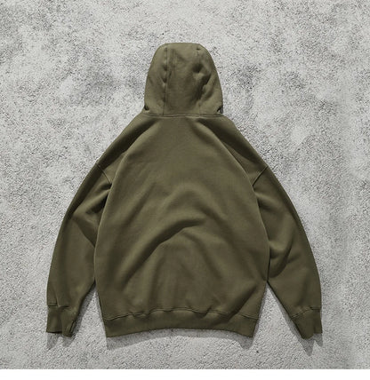 Streetwear Solid Color Ninja Zipper Hoodies Men's Fleece Turtleneck Cardigan Outdoor Oversized Hoody Plus Velvet Charge Coat Street King Limited