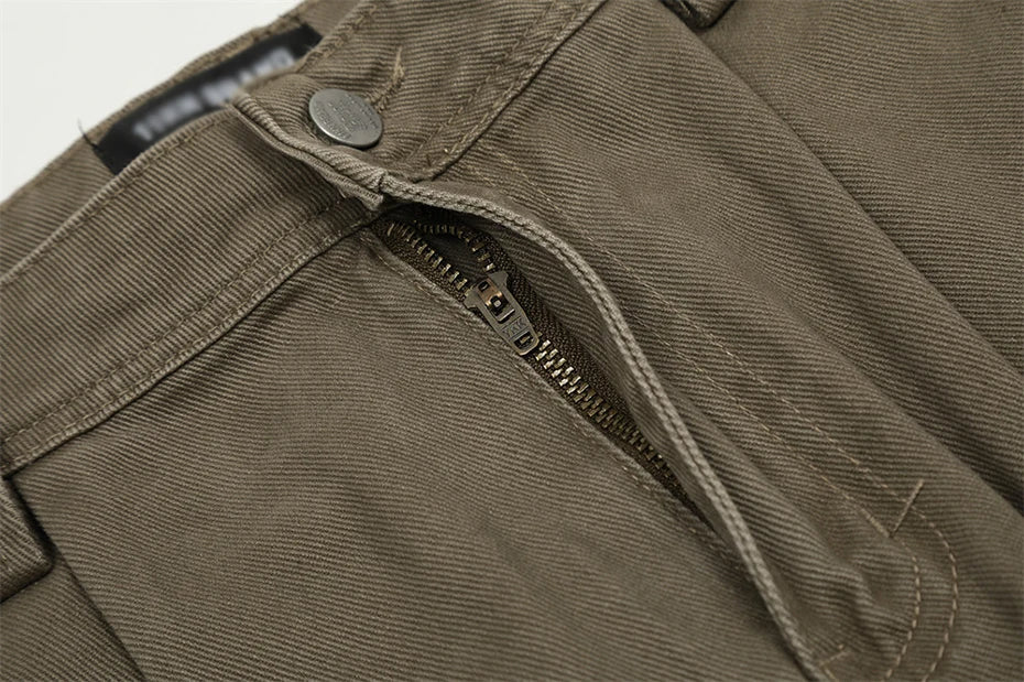 american style cargo jeans mens black loose straight denim pants casual baggy jeans trousers unique cargo style 2738