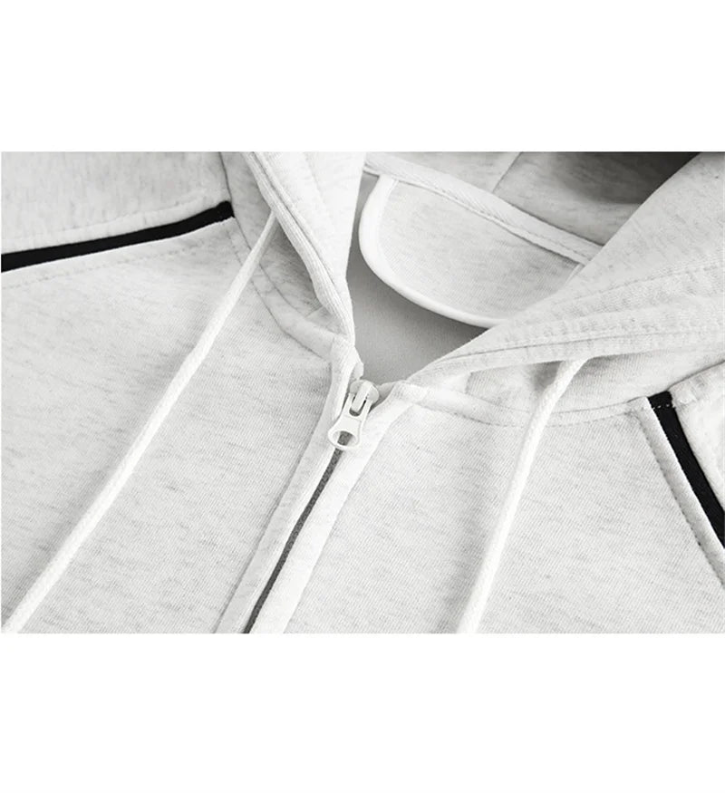 Autumn Oversized Zipper Hoodies For Men New Casual Hooded Cardigan Jackets Streetwear Patchwork Fleece Y2K Hoody Sweatshirts Street King Limited