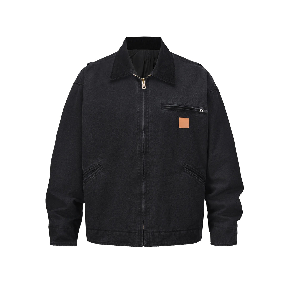 casual loose cargo jacket mens lapel spliced long sleeve retro autumn winter outerwear men unique cargo style 208