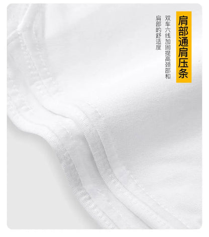 Cotton short-sleeved t-shirt men's ins trendy summer American hip-hop national trend printed loose youth white tops men clothing Street King Limited