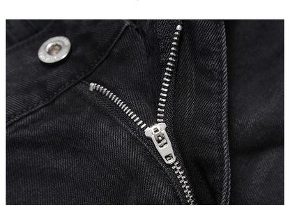 knee ripped patchwork jeans for men hip hop skinny biker taped jean trouser slim fit black denim pants fashion streetwear jogger unique joggers style 2016