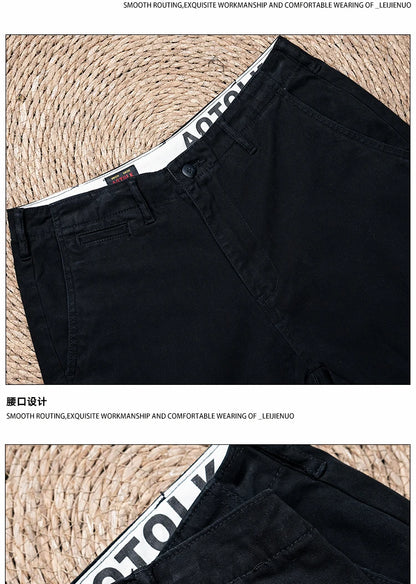 men american retro handsome loose casual business pure cotton pants japanese amikaji fashion straight cargo pant trouser unique cargo style 2411