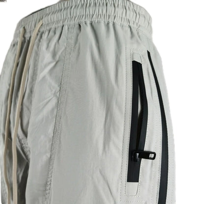 three dimensional adhesive zipper splicing functional patchwork cargo trousers mens high street vibe thin nylon cargo pants unique cargo style 950