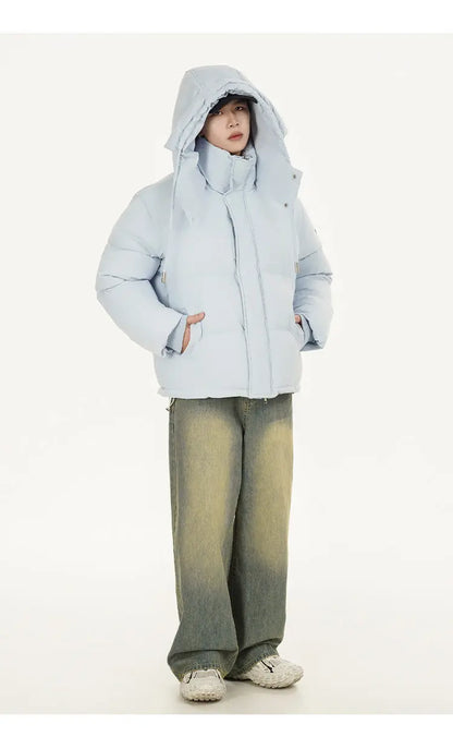 men women winter fashion loose casual cotton padded hooded parkas jacket campus boy gril thicken warm snow coat outerwear unique default style 1074