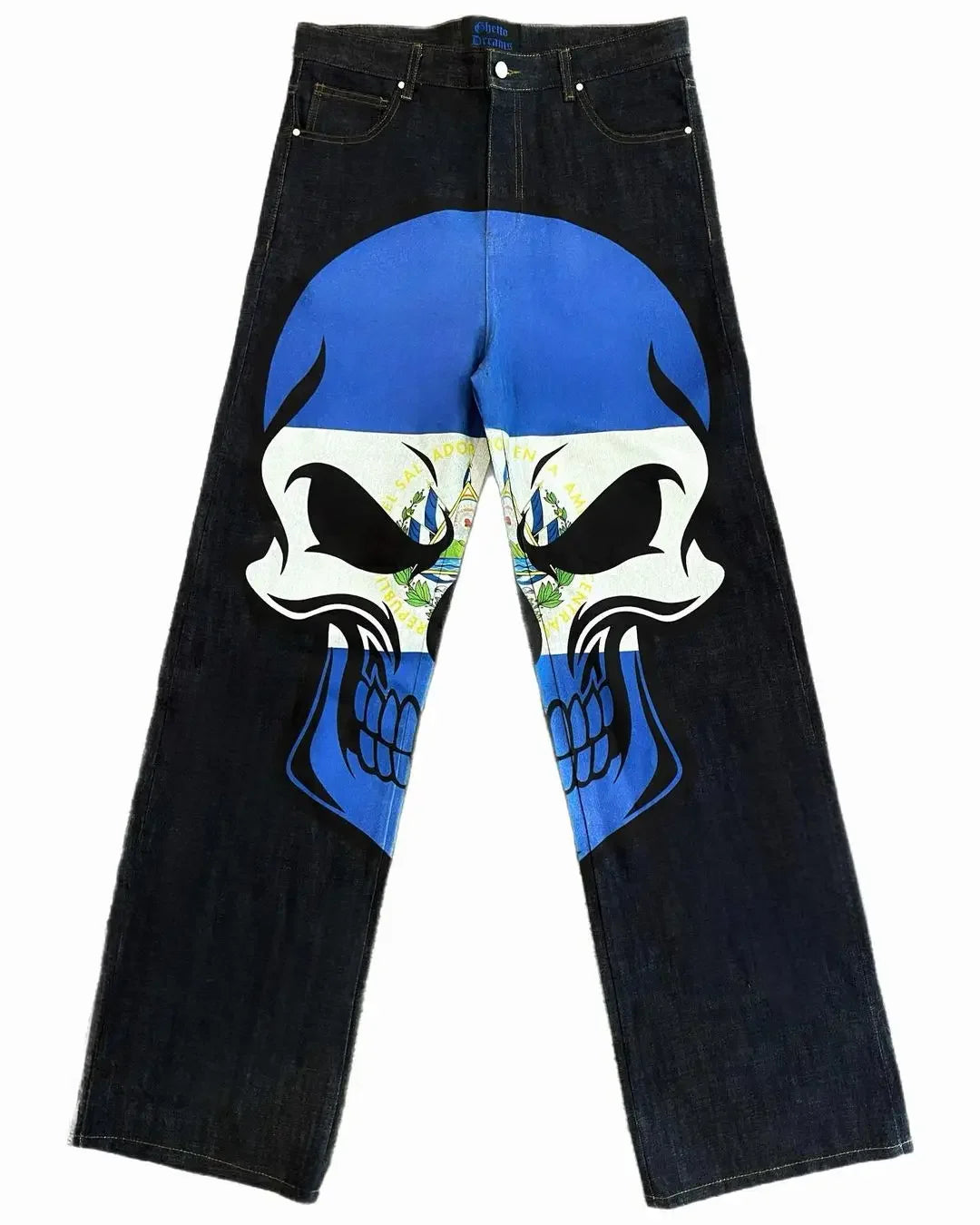 y2k harajuku high street fashion brand fashion washed jeans street hip hop high waist animation printed oversized wide leg pants unique jeans style 3209