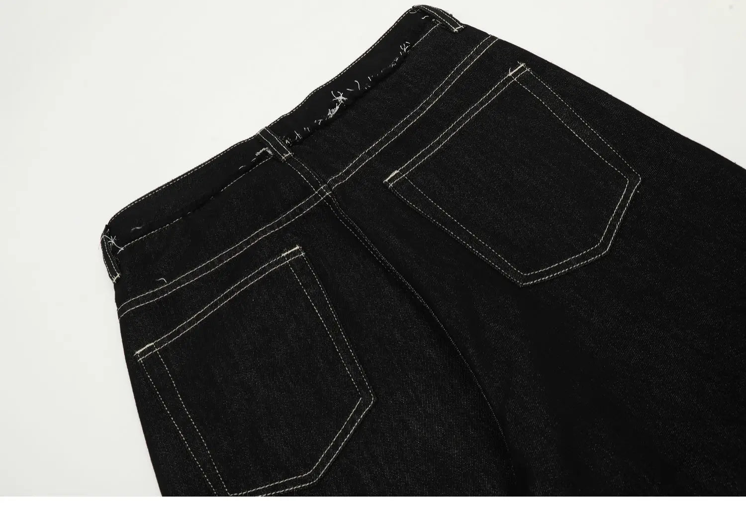 men women streetwear fashion loose casual wide leg straight black denim jeans pant boyfriend y2k baggy jeans trousers unique jeans style 2263
