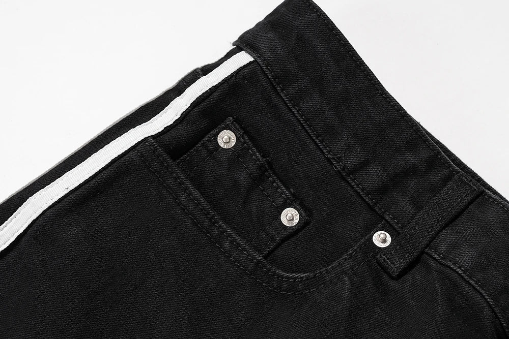 2023 new straw tassel design ripped hole loose denim trousers mens streetwear straight y2k pantalones hombre baggy jeans unique jeans style 662