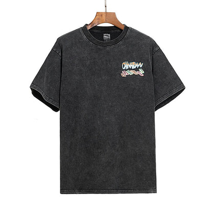 Rainbowtouches 2022 New Brand Men's T-Shirt Unisex High Street Vintage Graffiti Loose Casual Dark Shirts Street Fashion Hip Hop Street King Limited